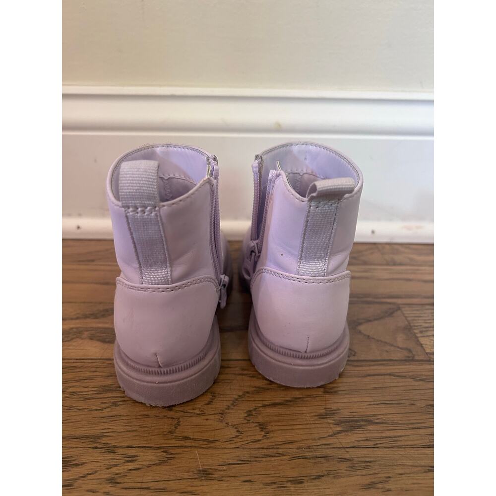 Cat & Jack Flora Lavender Purple Chelsea Boots Toddler Girl Sz 8 Chunky Lug Sole - Picture 4 of 8